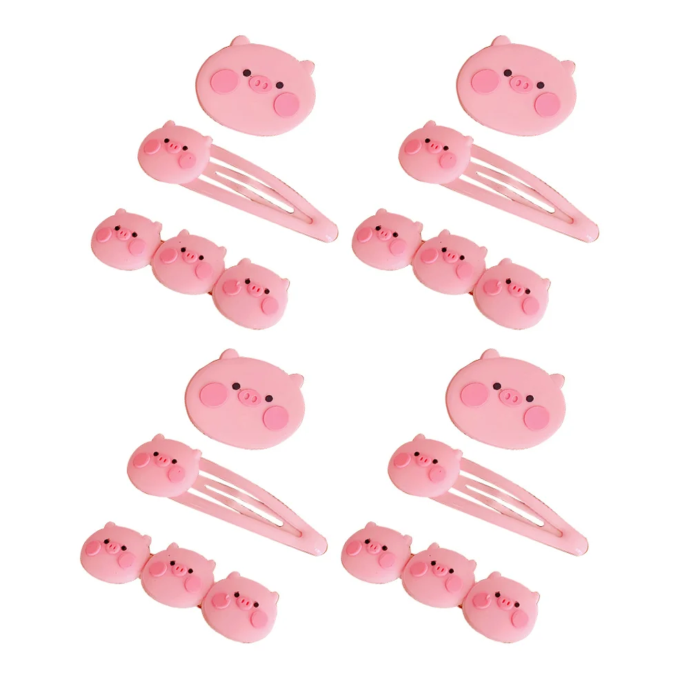 

12 Pcs Hairpin Girl Pink Kids Goody Bag Stuffers Barrettes Clips Girls Hairpins Top Creative Cartoon Decorative
