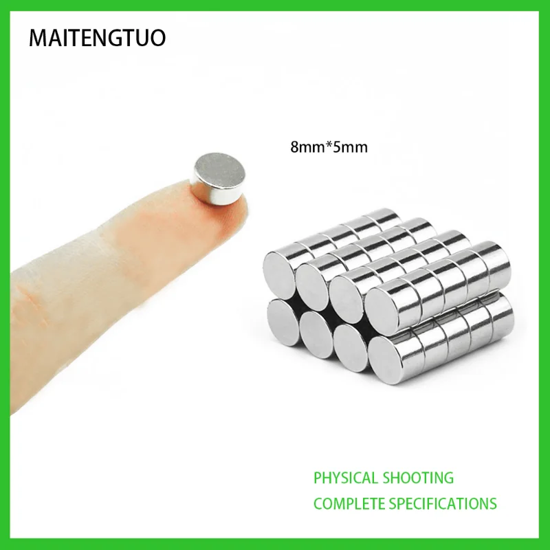 

10~200PCS 8x5mm Strong Neodymium Magnet Permanent NdFeB N35 Super Powerful Magnetic Samll Round Rare Earth Magnets 8mm x 5mm