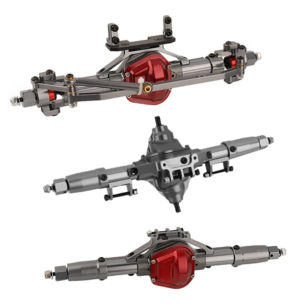 

Набор металлических передних промежуточных задних осей для Axial SCX10 90021 90027 90028 6X6 6WD 1/10 RC Crawler Car Parts,Titanium