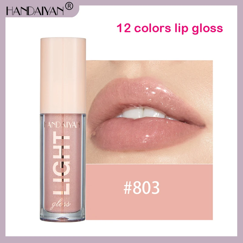 

HANDAIYAN 12 Color Lip Gloss Mirror Lipstick Makeup Moisturizing Long Lasting Water Gloss Lip Glaze Lip Tint Make Up Cosmetics