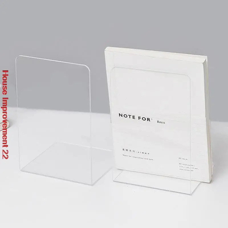 

1pc Clear Acrylic Bookends L shaped Desk Organizer Desktop Book Holder School Stationery Office Accessories Book Stand