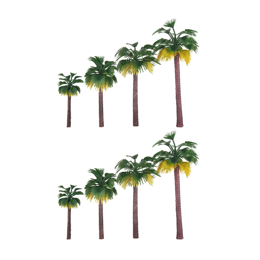 

8 шт тропический пейзаж, модель Тропического Дерева Ручной работы, мини-модель кокосового дерева (16 см, 13 см, 10 см, 8 см)