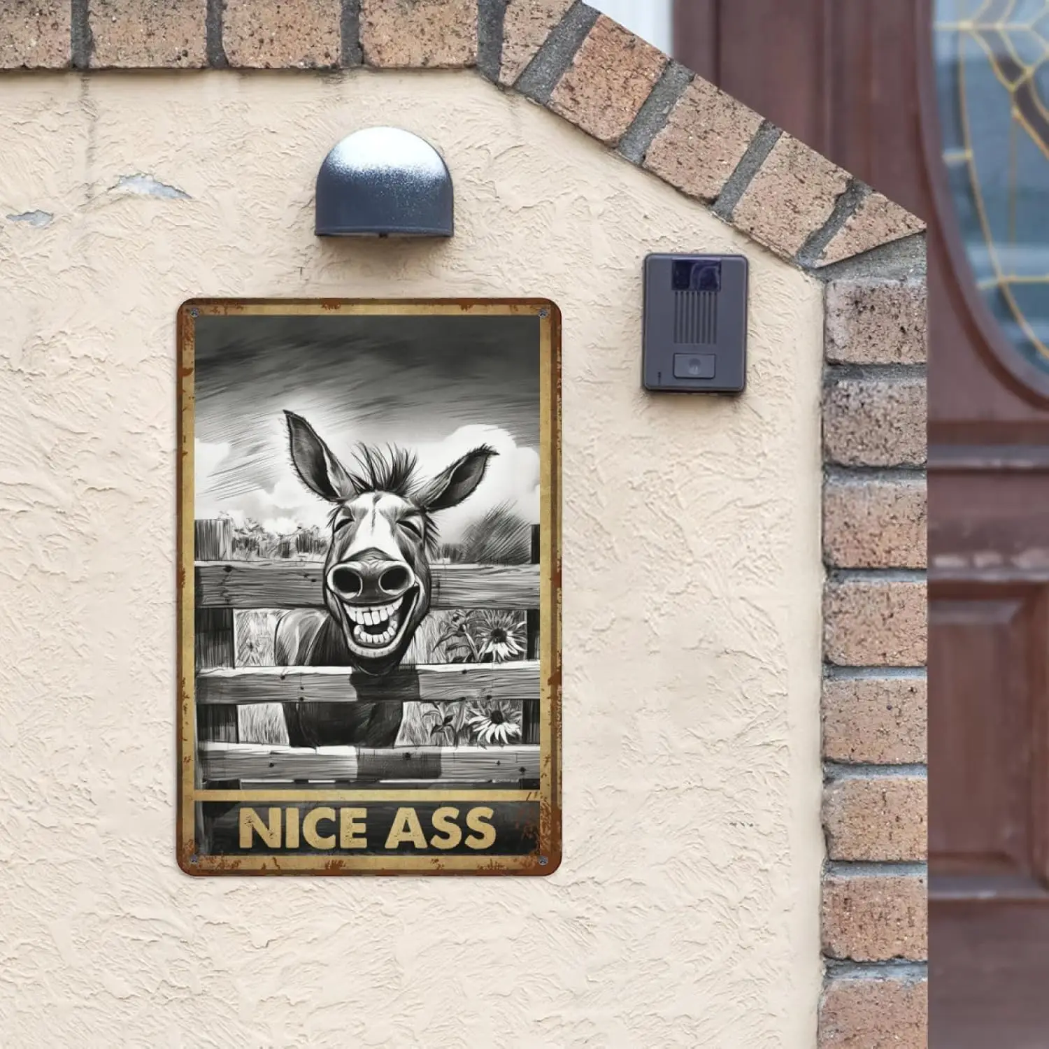 Vntge Funny Toilet Metl Tn Sgn - Donkey Plte Ретро Wll rtwork Декор для дома Bthroom Tolet Wshroom Frmhouse Grdens Pt