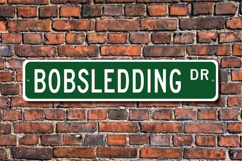 Bobsledding подарок знак бобслей бобслейдера бобслейе уличный на заказ качественный