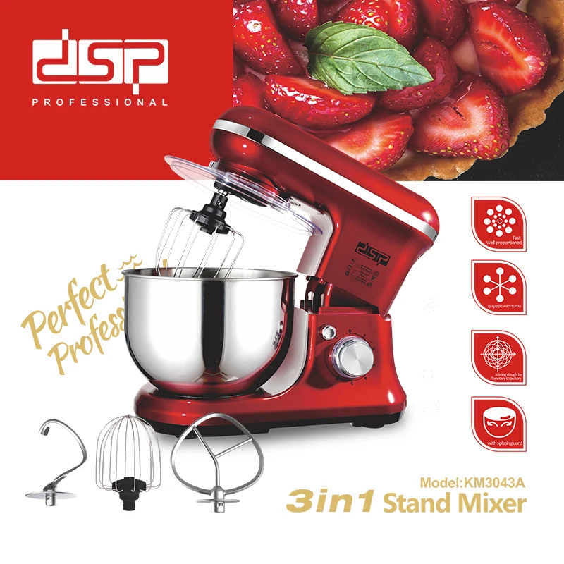 

1200W 5.5L Stainless Steel Bowl Chef Machine Electric Stand Mixer 6 Speed Cream Blender Knead Dough Cake Bread Whisk Eggs 220V