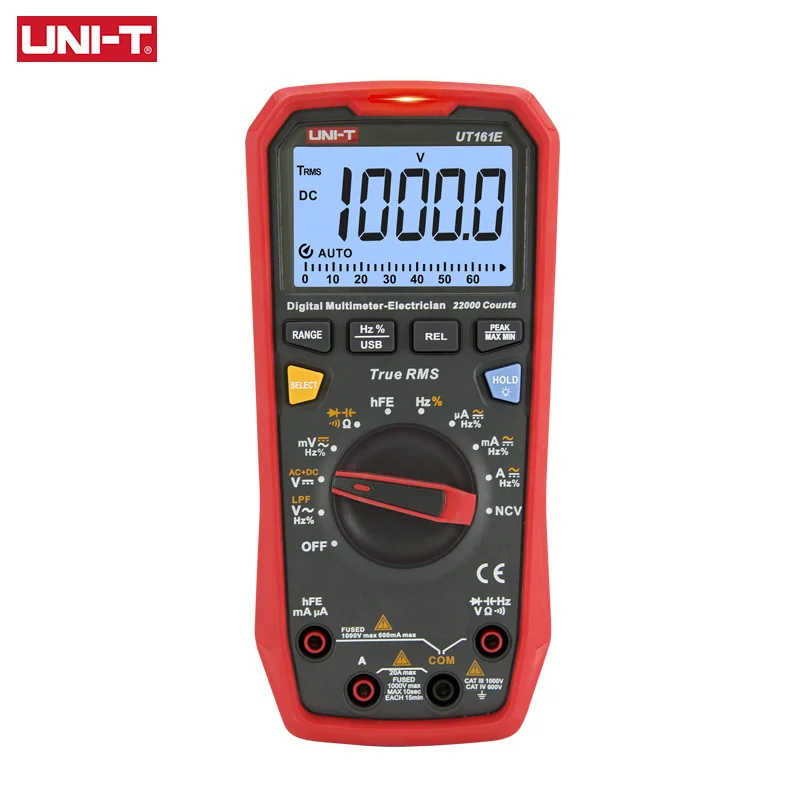 

UNI-T UT161B UT161E UT161D Smart Digital Multimeter Profesional Tester True RMS CE Voltmeter Electric Tools AC DC Voltage Meter