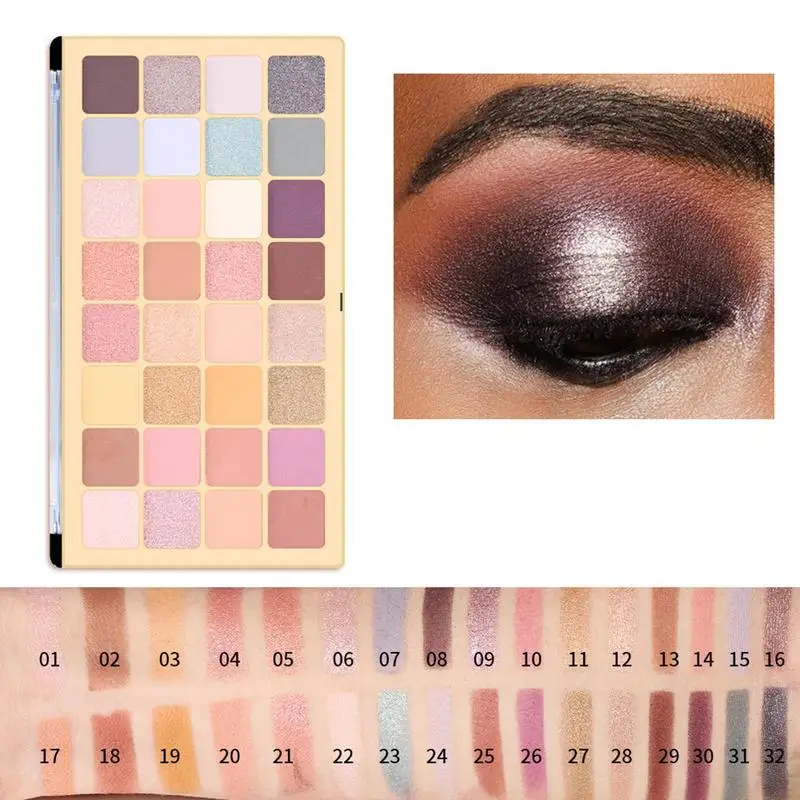 

Matte Eyeshadow Palettes Glitter Makeup Eyeshadow Palette 32-color Eye Makeup Matte Shadow Long Lasting Waterproof Blendable Eye