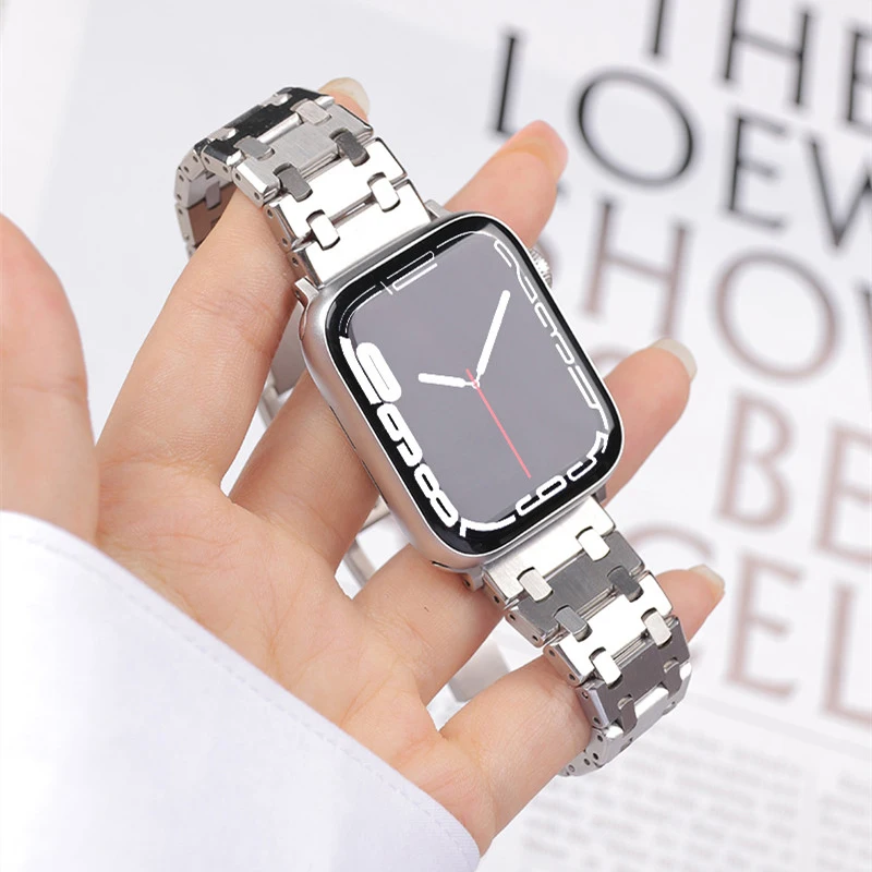 Strap For iWatch Ultra 49mm 38mm 42mm Metal Bracelet For Apple Watch 8 7 Series 45mm 41mm SE 6 5 4 44mm 40mm Replacement Band