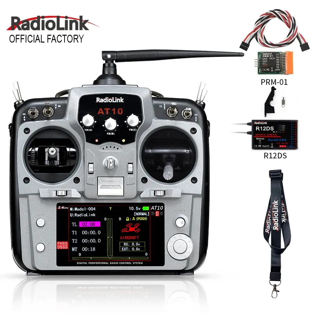 

Factory outlet Radiolink AT10II 12CH RC joystick radio remote control for RC FPV Racing Drone, Quad, Helicopter, Car