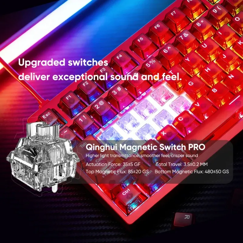 Механическая игровая клавиатура IROK MG75 V2 из алюминия с магнитными переключателями, быстрым откликом 0.07 мс, частотой сканирования 8 кГц, точностью 0.001 мм, 512K сканирующих точек, для геймеров. (art.: 3920da17cef55) - 3920da17cef55