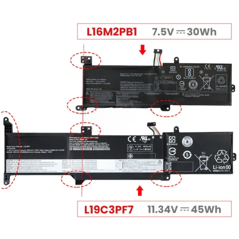 L19C3PF7 L19L3PF5 L16M2PB1 Аккумулятор для Lenovo IdeaPad 3 14IIL05-81WD 81X7 14IML05-81WA 14ADA05-81W0 14ARE05-81W3 15ARE05-81W4