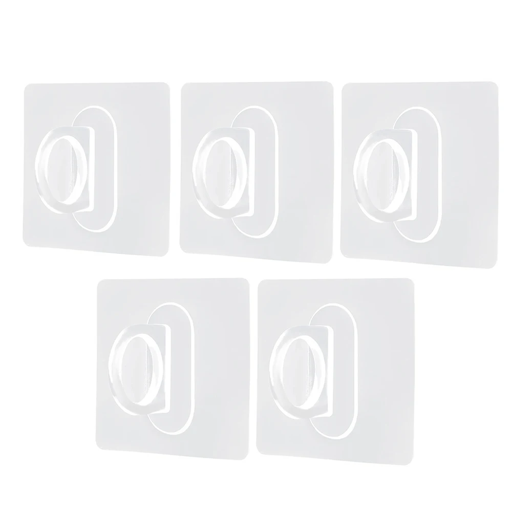 

5 PCS Punch-Free Ceiling Mount Bracket Multifunctional Adhesive Pole/Hook Holder Clear Home Storage Parts SCVD889