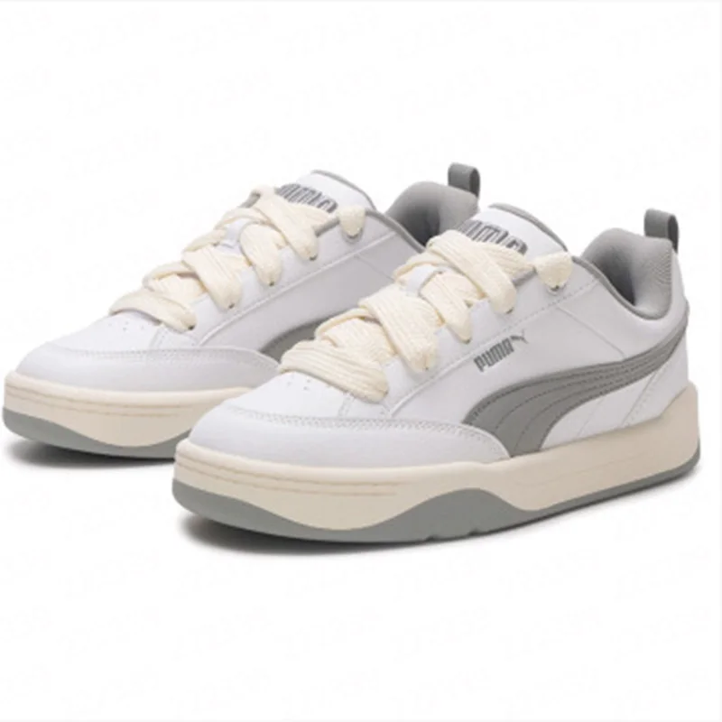 Кроссовки PUMA белые с серым кожаным верхом, на толстых шнурках, с массивной подошвой, повседневные, для скейтбординга, 395084-01 (art.: 3920dbcf92ba0) - 3920dbcf92ba0