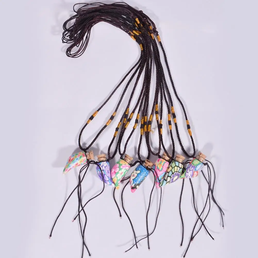 

Ожерелье с эфирным маслом, подвесное украшение «сделай сам» с деревянной крышкой, цветочный узор, полимерная глина, подвеска в бутылку для а...