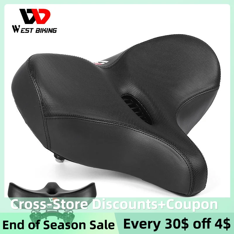 WEST BIKING Extra Wide MTB Bicycle Saddle Comfortable Thick 
