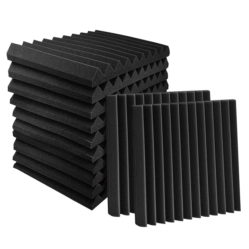 

AT41 Acoustic Foam Panels Wedges 24 Pack Acoustic Panels 1 X 12 X 12Inch Studio Sound Absorbing Tiles Recording Ceiling