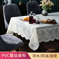 living room coffee table european pvc tablecloth rose waterproof and oil proof lace rectangular tea cover