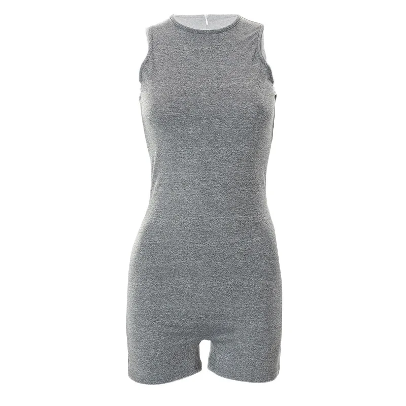 2022 Fashion Jump Suit for Women Bodysuit  Backless Jumpsuit Sleeveless NewTrend Chain Sexy Bodycon Slim Shorts for Fitness Yoga