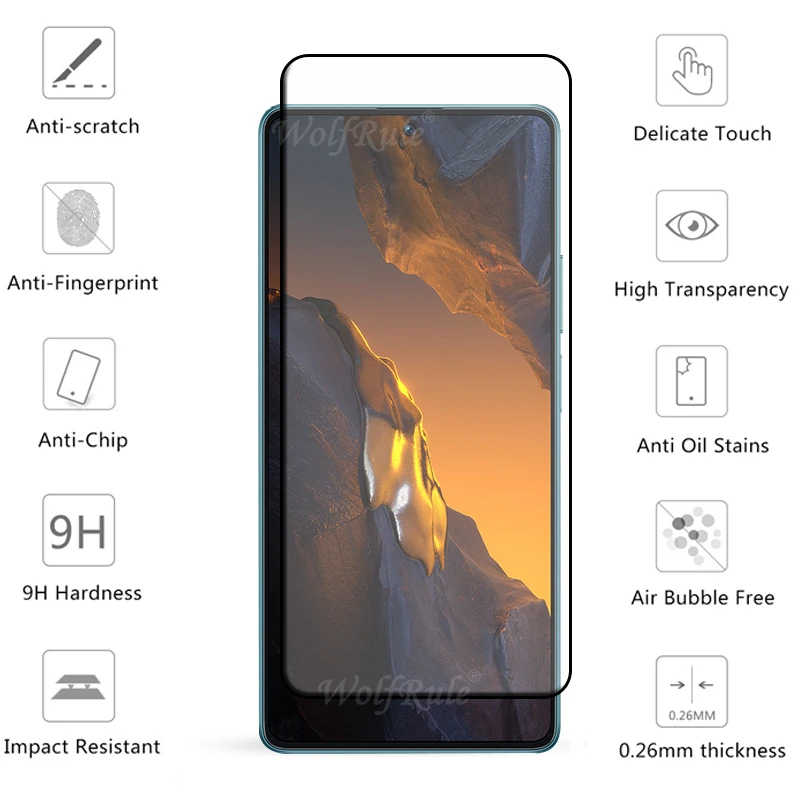 6-in-1 For Poco F5 Glass Poco F5 Tempered Glass 9H HD Full Cover Glue Phone Screen Protector For Xiaomi Poco F5 Pro Lens Glass