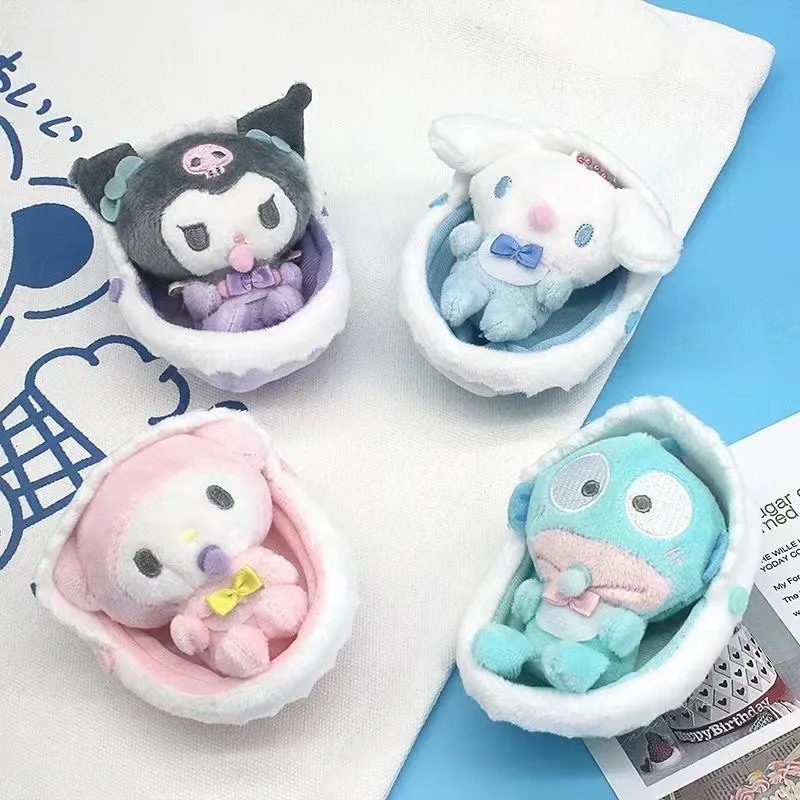 

10cm kawaii Sanrio Kuromi My Melody Cinnamoroll soft stuffed toys pendant backpack decor kids toys for birthday Christmas gift