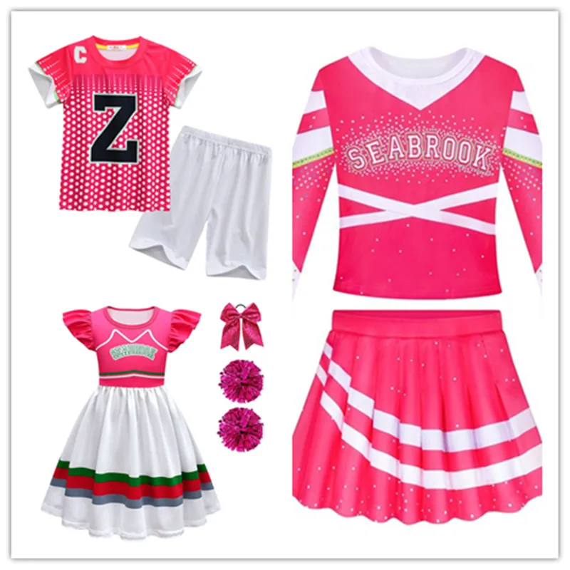 

Kids Children Girls Zombies 3 Addison Cosplay Costume Cheerleader Dress Outfits Halloween Carnival Suit