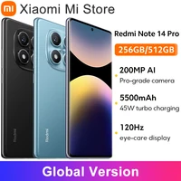 Глобальная версия Xiaomi Redmi Note 14 Pro Смартфон 200 МП AI камера NFC Helio G100-Ultra 6,67-дюймовый AMOLED-дисплей Аккумулятор 5500 мАч