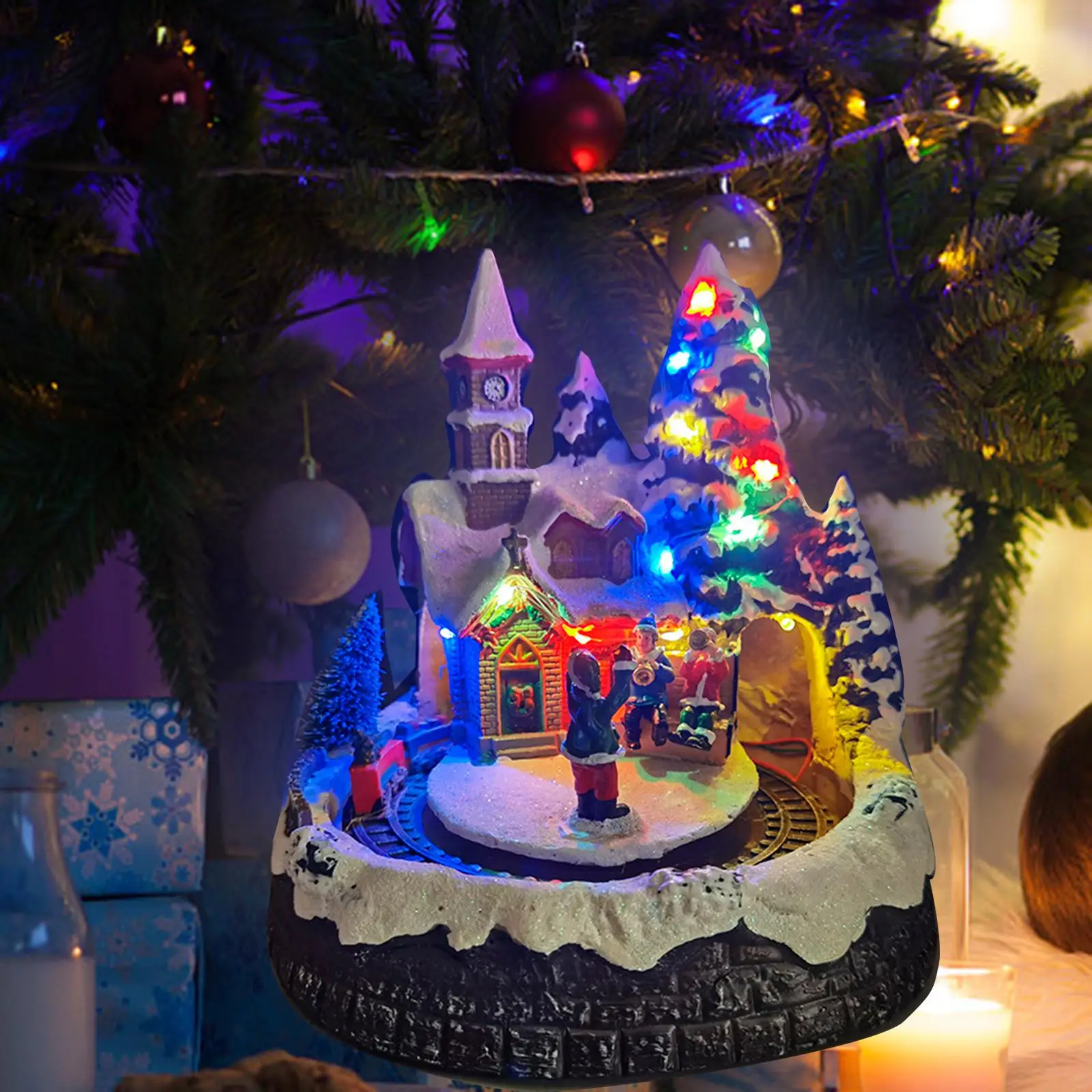 

Светодиодная подсветка «сделай сам», Рождественская зеркальная лампа в виде ветки дерева, уличная лампа, сцена в европейском деревенском с...