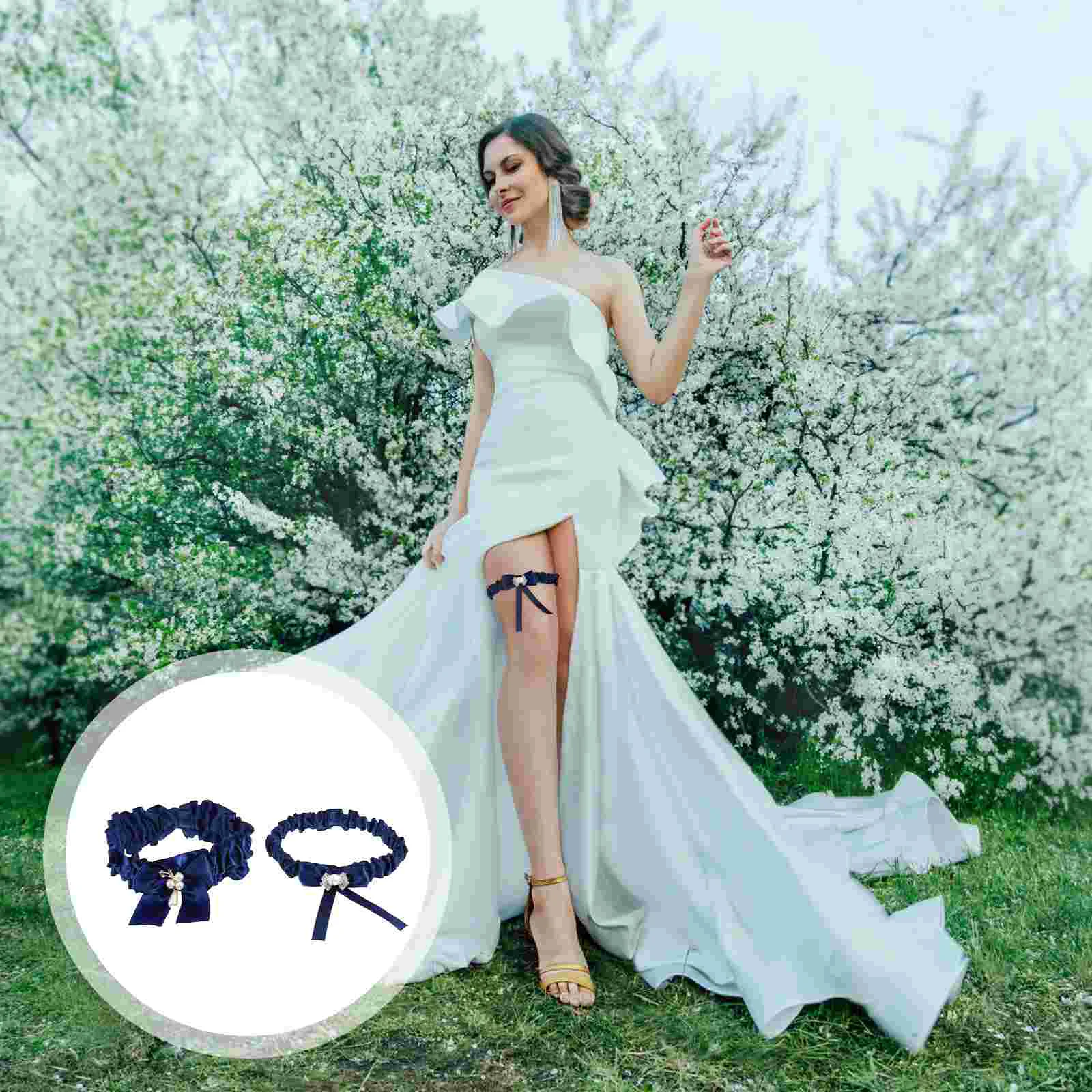 

2pcs Wedding Bridal Garter Belt Fashion Bridal Leg Garter Set Bride Thigh Bands