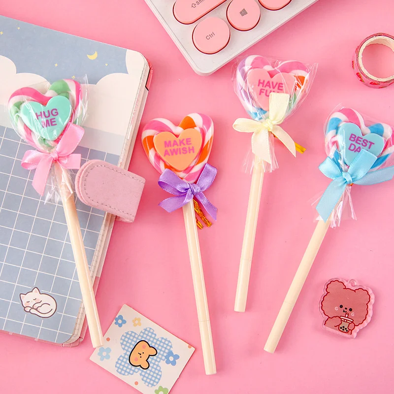 

New style 1 Piece Kawaii School Supply Office Stationery Ballpoint Pen Creative Cute Love Lollipop Sweet Candy Styling