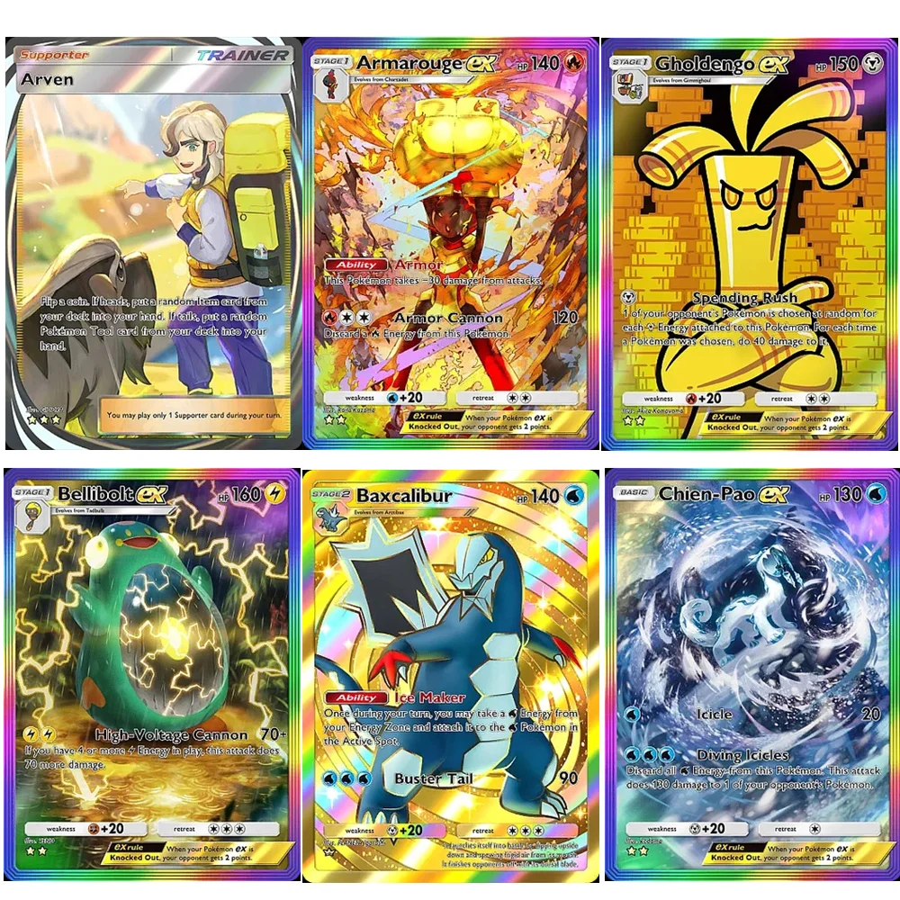 Фото Карта для карманной игры Pokemon TCG B2a Paldean Wonders: Baxcalibur, Meowscarada, Armarouge, Bellibolt EX, Arven (игровая карта для приложения) №1