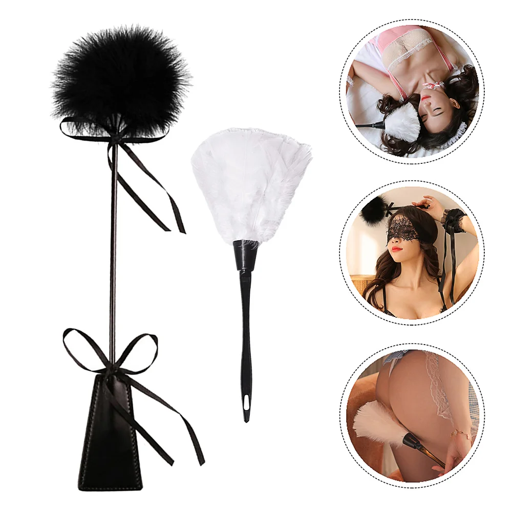 

2Pcs Adults Teasing Feather Tickling Whip Feather Brush Set Sexy Flirting Toys