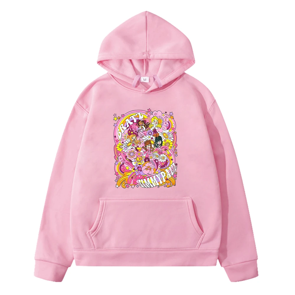 

Bratz Dolls Cartoon Graphic Print Hoodies Casual Boys and Girls Children Sweatshirts Kawaii Long Sleeve Pocket Pullovers Kids