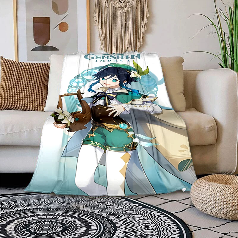 

Best Selling 2022 Game Genshin Printed Blanket Flannel Warmth Soft Plush Sofa Bed Throwing Blankets Plush Throwing Anime Blanket