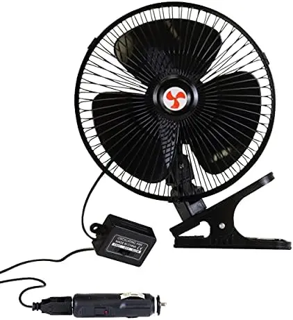 

Oscillating Fan with Adjustable Neck, Heavy-Duty Non-Slip Clip, Two Speeds, Efficient Air Circulation for Car, SUV, Truck, RV, B