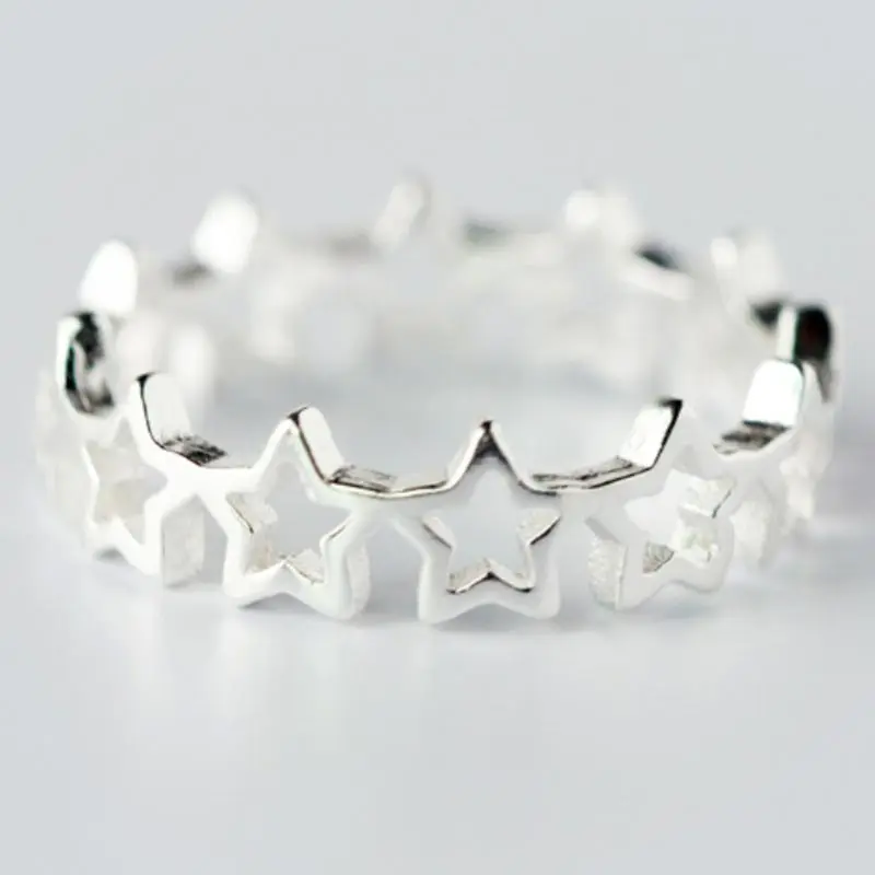 

Star Ring Simple Alloy Adjustable Rings for Women Korean Fashion Hallowing Out Pentagram Star Ring Party Jewelry Accessories