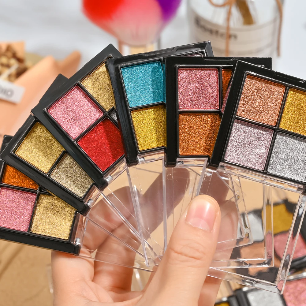 

4 Colors Solid Nail Powder Glitter Aurora Magic Mirror Effect Rubbing Dust Pigment Sparkly Gold/Silver Powder For Nail Decor U*7