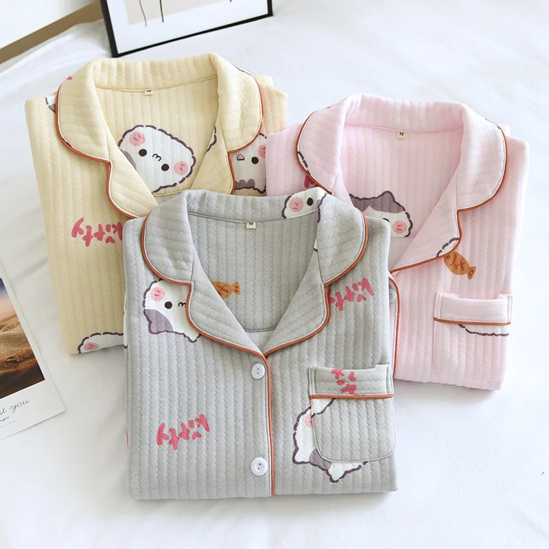 

Lovers Comfortable Couple New Men Set Pajama Warm Women Negligee Daily Autumn Leisure Cotton Soft Suit Loose Casual Sleepwear