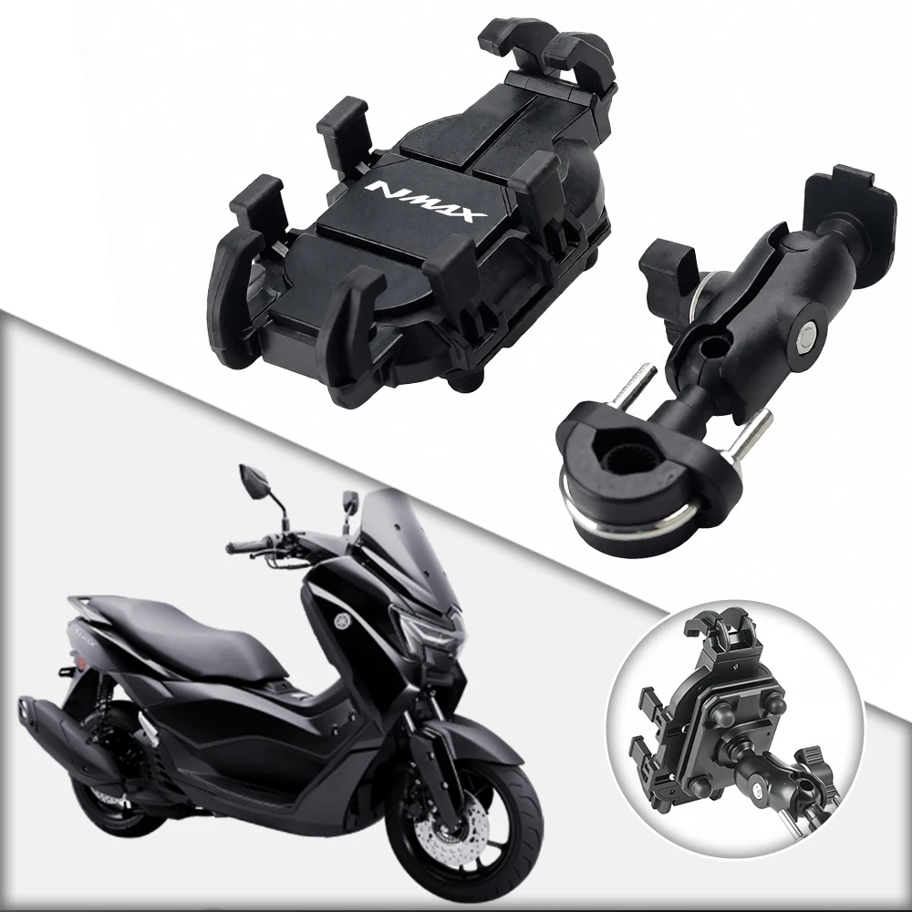 Фото Алюминиевый держатель для телефона с амортизатором для мотоциклов YAMAHA TMAX NMAX VMAX XMAX NMAX125 NMAX150 NMAX200 NMAX250 №1