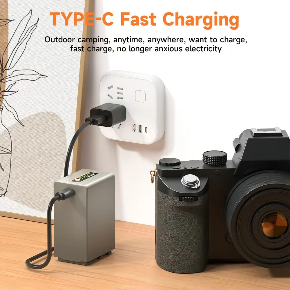 Аккумулятор NP-FV70 NP-FV100 емкостью 3280 мАч с входом типа C 5 В/2 А для камеры Sony NP-FV90 FV100 FV30