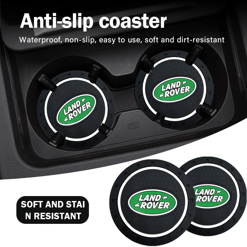 

Car Coaster Water Cup Bottle Holder Mat Anti-Slip Pad for Land Rover Range Rover Velar Sport Discovery 2 3 4 Defender Car Goods
