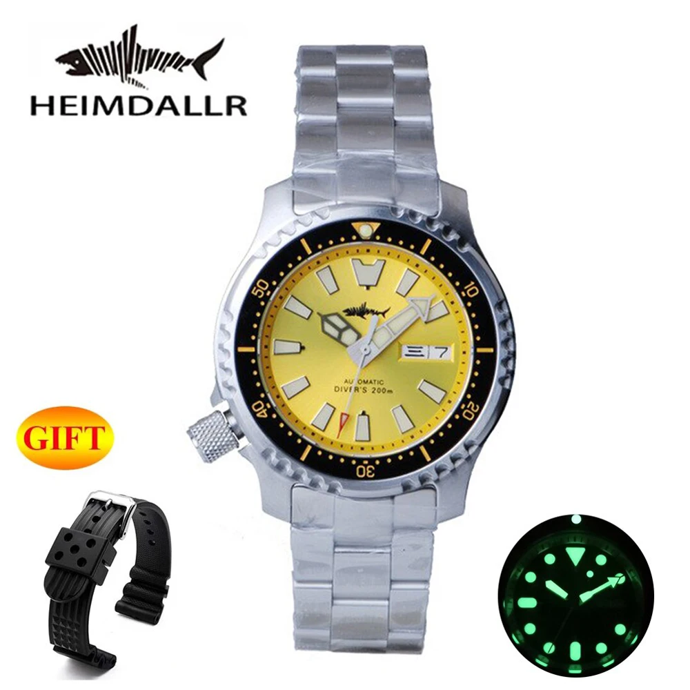 

HEIMDALLR Automatic Men's Watch NH36 Men Mechanical Wristwatches Diver Watch 200M 316L Steel Sapphire Crystal 3C Luminous Dial
