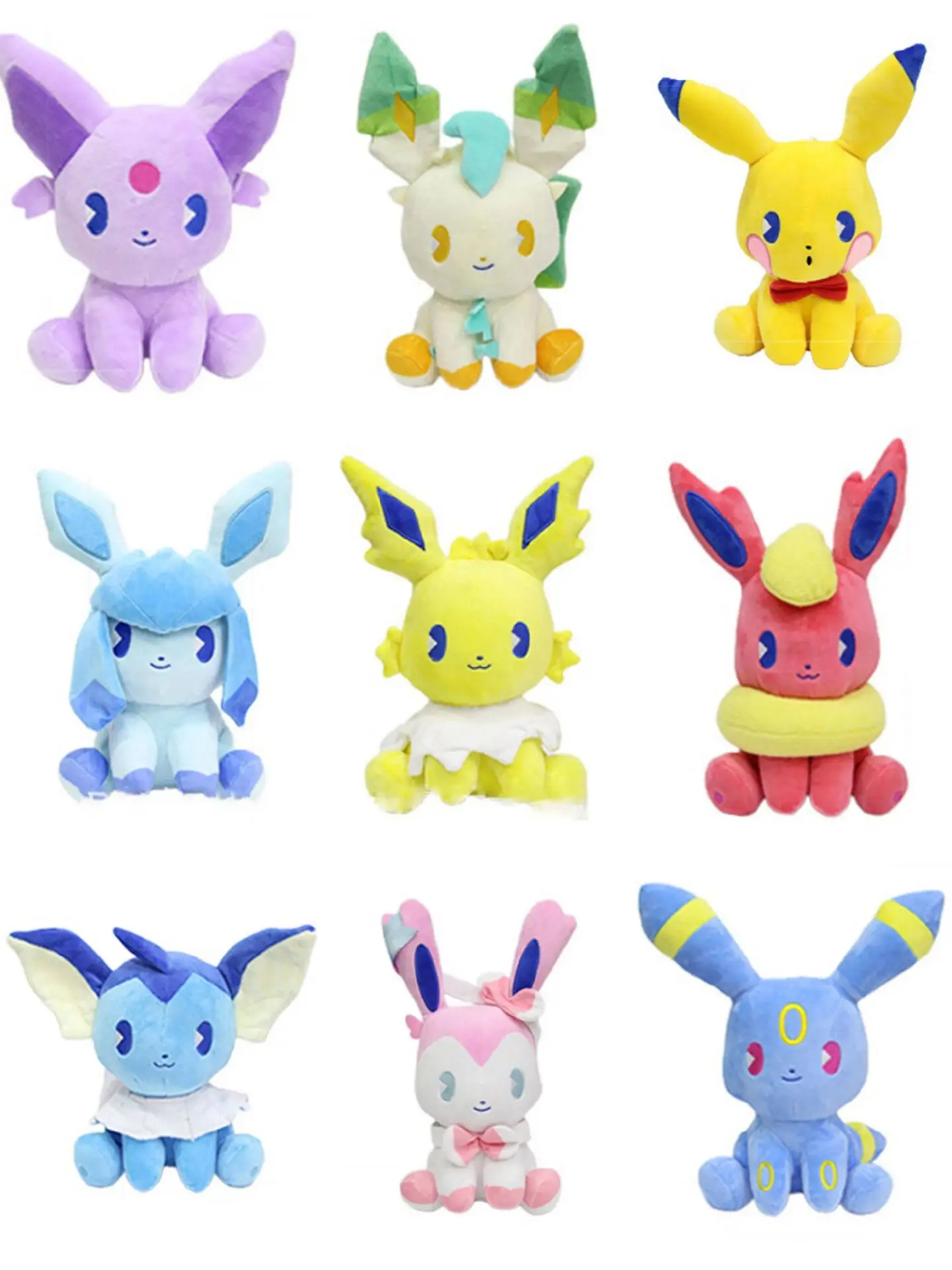 10 видов стилей TAKARA TOMY Pokemon аниме плюшевые куклы 20 см Eevee Sylveon Flareon Jolteon Umbreon Vaporeon