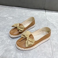 women slippers casual solid color bowknot female platform slider fashion braided straps outdoor lady sandals sand%c3%a1lias femininas