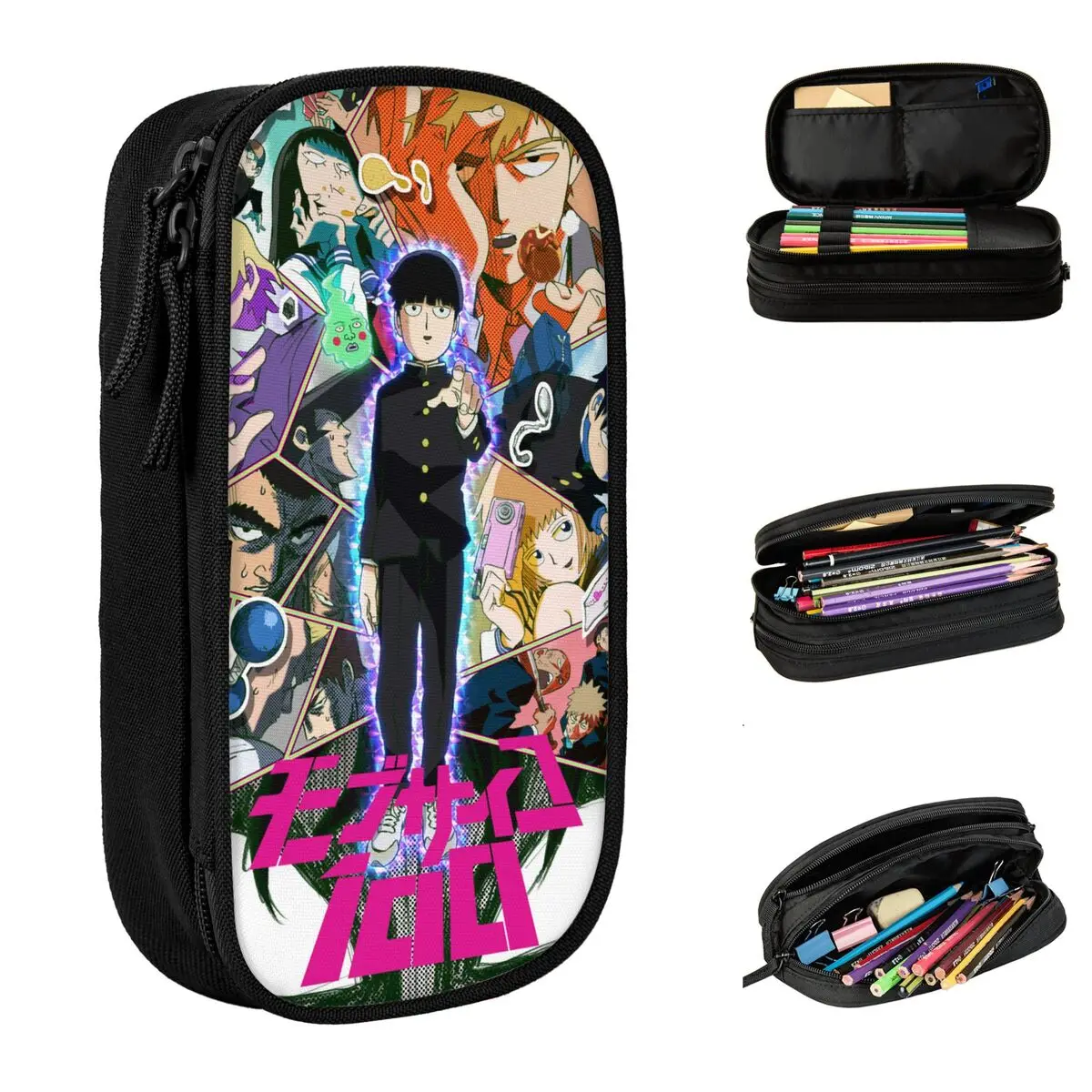 Case Mob Psycho 100 Anime Pencilcases Pen Box For Girls Boys