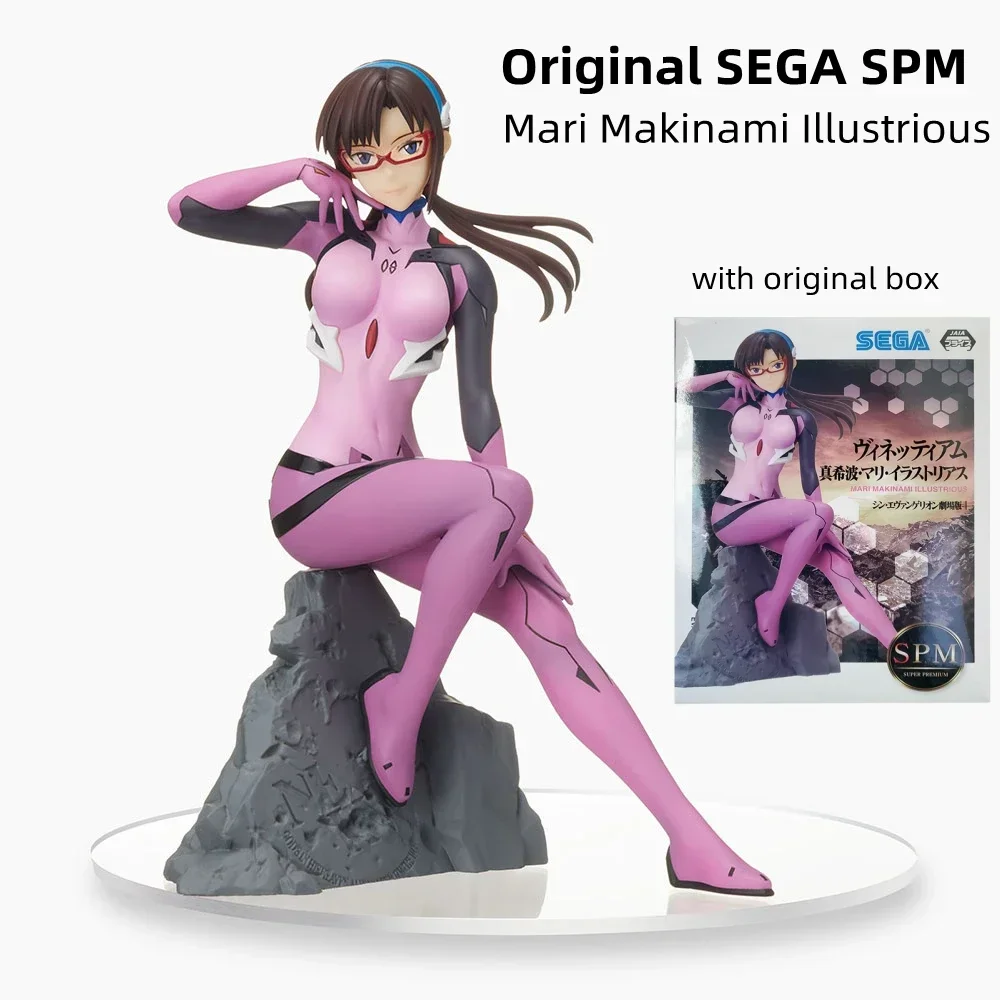 Фото Оригинальная фигурка SEGA NEON GENESIS EVANGELION EVA SPM Мари Макинами Иллюстрес, ПВХ-модель, декоративная статуэтка, детская игрушка №1