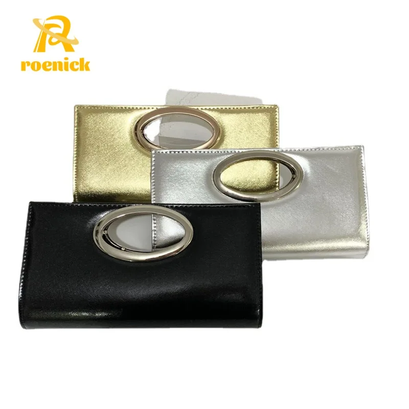 ROENICK Женские Простые Офисные вечерние сумки корейский Кожаный клатч для