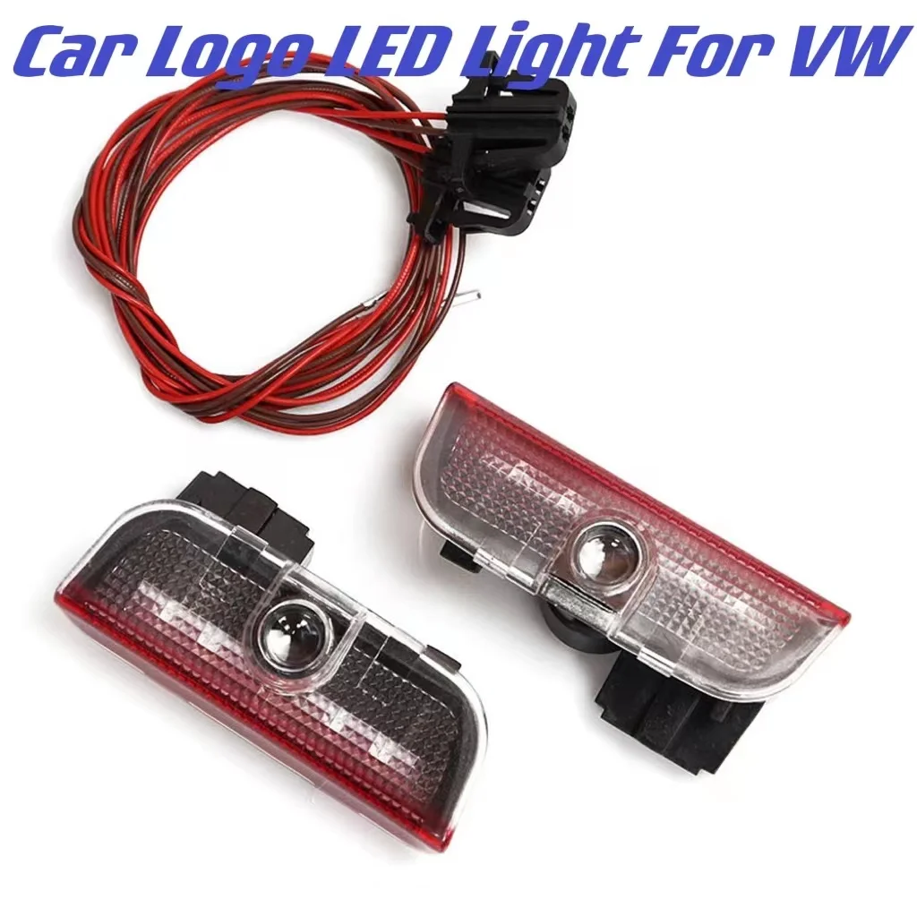 

Автомобильный светодиодный дверной проектор с логотипом, декоративная лампа, приветсветильник щение для VW Golf Passat CC T-ROC Touran Scirocco Tiguan Jetta R Gti ...