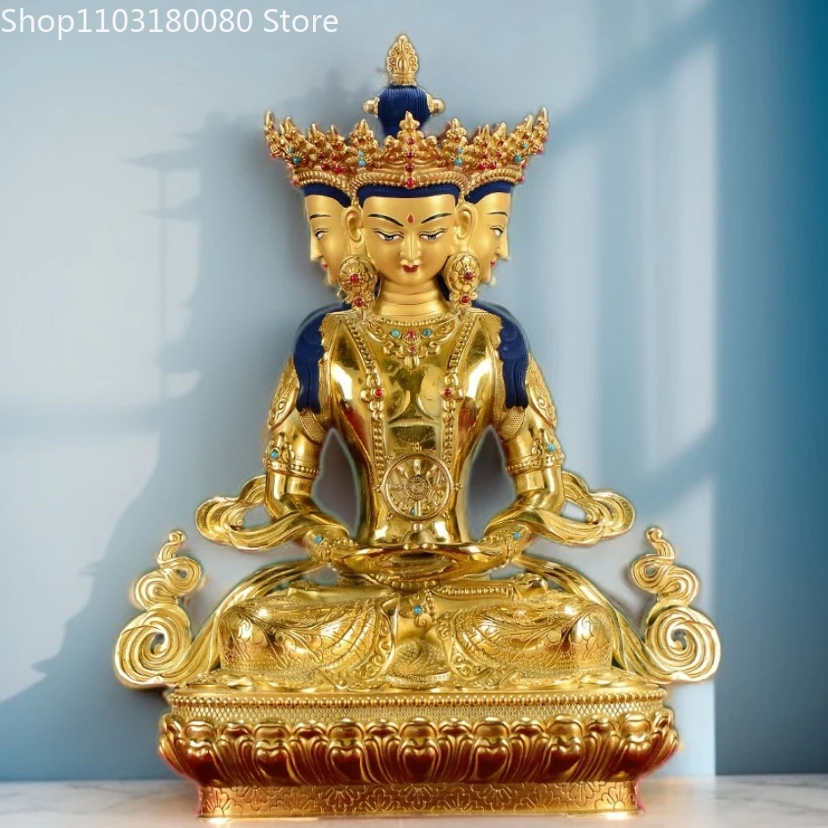 Медная латунная позолоченная статуя Будды ваирокана женской скульптура