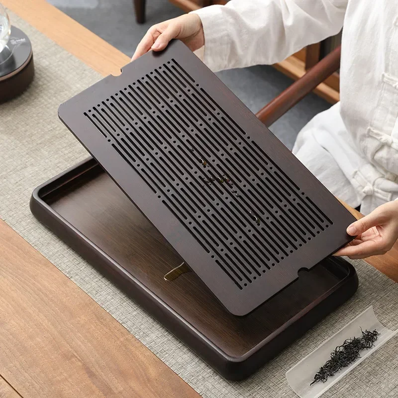 

Small Rectangular Storage bamboo Tea Draining Set Tray Water Household Tea Water Simple Tray Table Tea