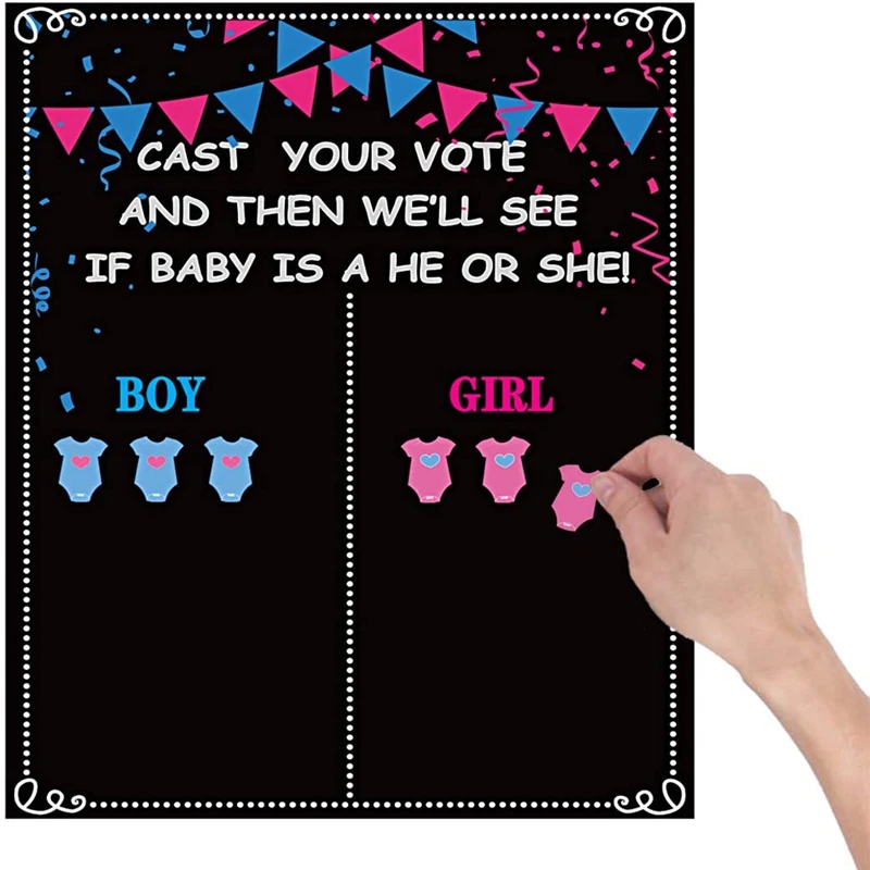 Gender Reveal Board with Sticker Boys or Girls Game Poster B